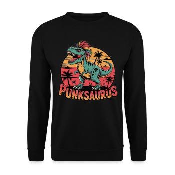 Punksaurus - Unisex Pullover - Schwarz - Vorne - Alina (178cm) & Michal (187cm)