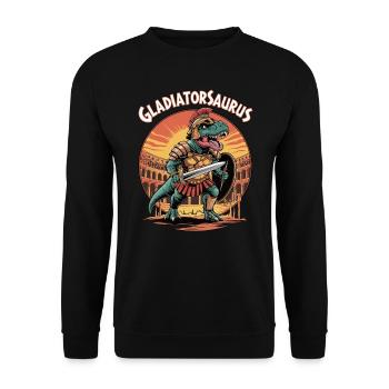 Gladiatorsaurus - Sweat-shirt Unisexe - noir - Devant - Alina (178cm) & Michal (187cm)