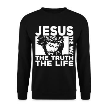 Jesus The Way The Truth The Life John 14:6 - Unisex Sweatshirt - black - Front - Alina (178cm) & Michal (187cm)