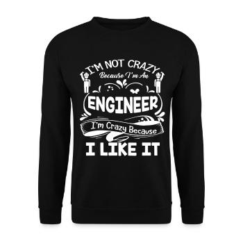 Engineer I am Crazy Because I Like It - Unisex Sweatshirt - black - Front - Alina (178cm) & Michal (187cm)
