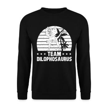 Équipe Dilophosaurus - Dinosaure Drôle Dino - Sweat-shirt Unisexe - noir - Devant - Alina (178cm) & Michal (187cm)
