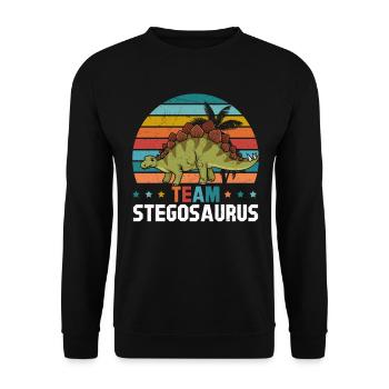 Dinosaur Funny Dino Lover - Team Stegosaurus - Unisex Sweatshirt - black - Front - Alina (178cm) & Michal (187cm)