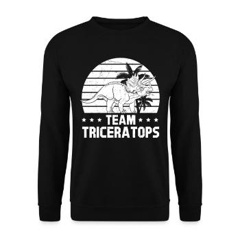 Équipe Triceratops - Dinosaure Drôle Dino - Sweat-shirt Unisexe - noir - Devant - Alina (178cm) & Michal (187cm)
