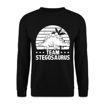 Équipe Stegosaurus - Dinosaure Drôle Dino - Sweat-shirt Unisexe - noir - Devant - Alina (178cm) & Michal (187cm)
