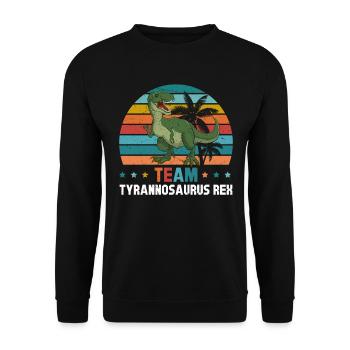 Dinosaur Funny Dino Lover - Team Tyrannosaurus Rex - Unisex Pullover - Schwarz - Vorne - Alina (178cm) & Michal (187cm)
