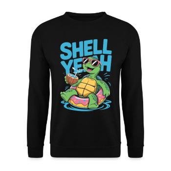 Shell yeah – Chill Turtle - Sweat-shirt Unisexe - noir - Devant - Alina (178cm) & Michal (187cm)