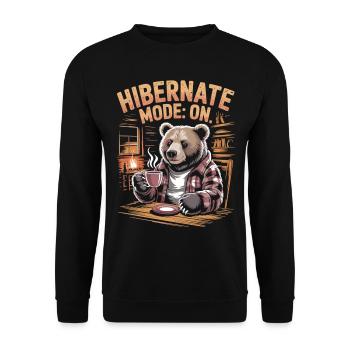 Ours réfrigéré avec cheminée et thé - Sweat-shirt Unisexe - noir - Devant - Alina (178cm) & Michal (187cm)