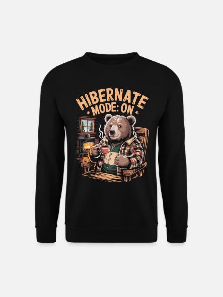 Entspannter Bär im Wintermodus - Unisex Pullover - Schwarz