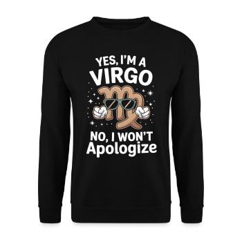 Chemise Virgo Zodiac Statement - Sweat-shirt Unisexe - noir - Devant - Alina (178cm) & Michal (187cm)