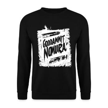 Goddammit Nomura – Graffiti Design - Unisex Pullover - Schwarz - Vorne - Alina (178cm) & Michal (187cm)