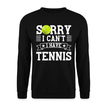 Funny Tennis Saying Tennis Player - Unisex Sweatshirt - black - Front - Alina (178cm) & Michal (187cm)