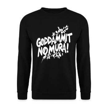Goddammit Nomura – Zerstörungs Design - Unisex Pullover - Schwarz - Vorne - Alina (178cm) & Michal (187cm)