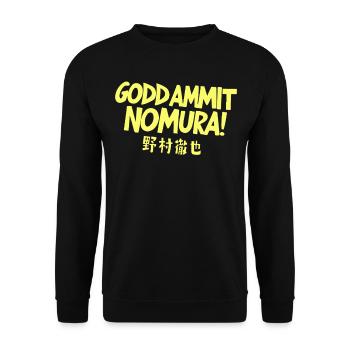 Goddammit Nomura – Japanisch Design - Unisex Pullover - Schwarz - Vorne - Alina (178cm) & Michal (187cm)