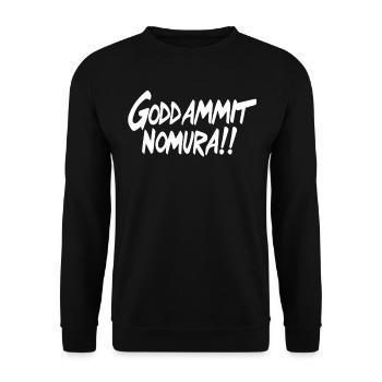 Goddammit Nomura – Einfaches Design - Unisex Pullover - Schwarz - Vorne - Alina (178cm) & Michal (187cm)