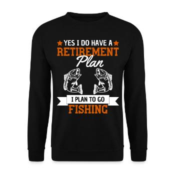 Funny Pensioner Angler Saying Retirement - Unisex Sweatshirt - black - Front - Alina (178cm) & Michal (187cm)