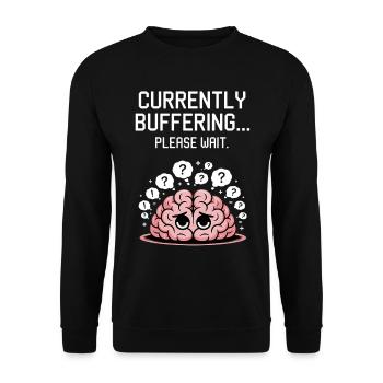 Funny Brain Thinking Saying - Unisex Sweatshirt - black - Front - Alina (178cm) & Michal (187cm)