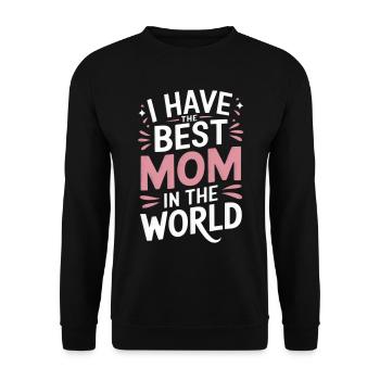 Mother's Day Mom Dear Mom Mom Saying - Unisex Sweatshirt - black - Front - Alina (178cm) & Michal (187cm)