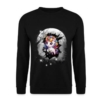 Unicorn Unicorn Mythical Creature Mythical Creature Kids - Unisex Sweatshirt - black - Front - Alina (178cm) & Michal (187cm)