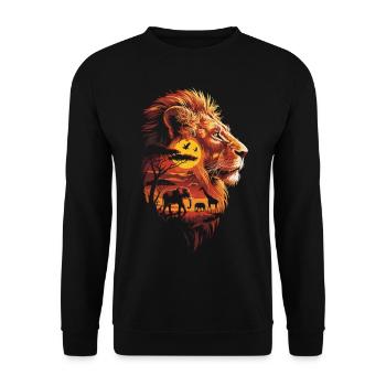 Africa Wildlife of Animals - Unisex Sweatshirt - black - Front - Alina (178cm) & Michal (187cm)