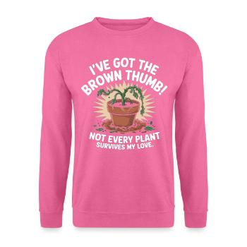 Chemise d’humour tueur de plantes - Sweat-shirt Unisexe - rose - Devant