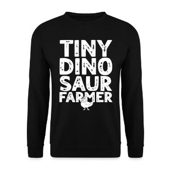 Dino Funny Dinosaur Farmer - Tiny Dinosaur farmer - Unisex Pullover - Schwarz - Vorne - Alina (178cm) & Michal (187cm)