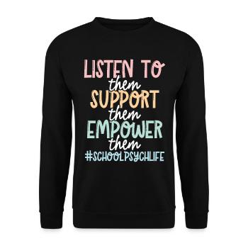 Psychologue scolaire Psychologie scolaire - Sweat-shirt Unisexe - noir - Devant - Alina (178cm) & Michal (187cm)