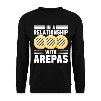 Venezolanische Arepas - Unisex Pullover - Schwarz - Vorne - Alina (178cm) & Michal (187cm)