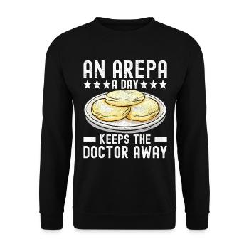 Venezuelan Arepas - Unisex Sweatshirt - black - Front - Alina (178cm) & Michal (187cm)