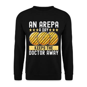 Venezolanische Arepas - Unisex Pullover - Schwarz - Vorne - Alina (178cm) & Michal (187cm)