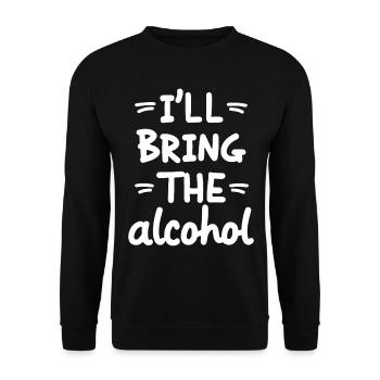 I'll Bring the Alcohol Party Saying Quote - Unisex Sweatshirt - black - Front - Alina (178cm) & Michal (187cm)