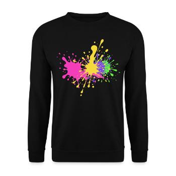 Bunte Kleckse Geschenkidee Skater - Unisex Pullover - Schwarz - Vorne - Alina (178cm) & Michal (187cm)