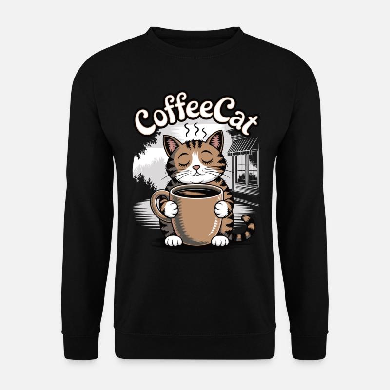 Coffee Cat - Unisex Sweatshirt - black