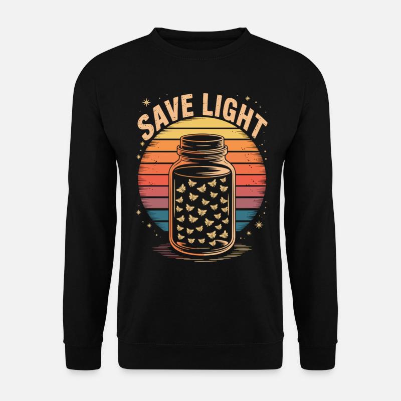 Save Light – Retro Fireflies - Unisex Sweatshirt - black