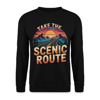 Road trip design for adventurers - Unisex Sweatshirt - black - Front - Alina (178cm) & Michal (187cm)