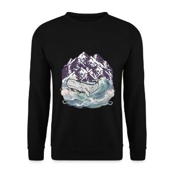 Mammifère marin Baleine Poisson Mer - Sweat-shirt Unisexe - noir - Devant - Alina (178cm) & Michal (187cm)