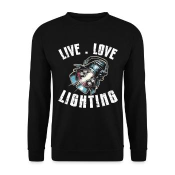 Lighting technician Lighting technician Lighting technology - Unisex Sweatshirt - black - Front - Alina (178cm) & Michal (187cm)