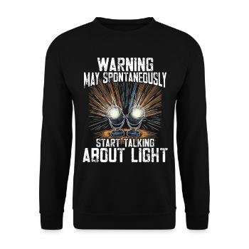 Lighting Technician Lighting Technician Lighting Technology - Unisex Sweatshirt - black - Front - Alina (178cm) & Michal (187cm)