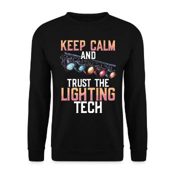 Lighting Technician Lighting Technician Lighting Technology - Unisex Sweatshirt - black - Front - Alina (178cm) & Michal (187cm)
