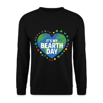 Environmental Protection Birthday Saying - Unisex Sweatshirt - black - Front - Alina (178cm) & Michal (187cm)