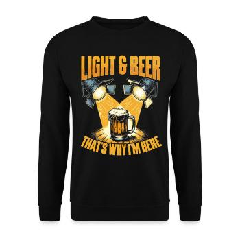 Lighting technician Lighting technician Lighting technology - Unisex Sweatshirt - black - Front - Alina (178cm) & Michal (187cm)