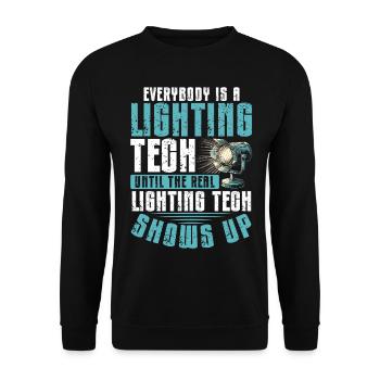 Lighting technician Lighting technician Lighting technology - Unisex Sweatshirt - black - Front - Alina (178cm) & Michal (187cm)