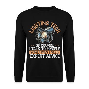 Lighting Technician Lighting Technician Lighting Technology - Unisex Sweatshirt - black - Front - Alina (178cm) & Michal (187cm)