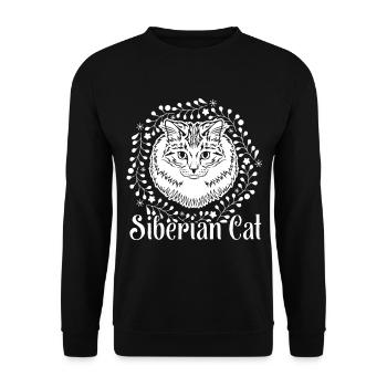 Siberian Cat Siberian Cat Vintage - Unisex Sweatshirt - black - Front - Alina (178cm) & Michal (187cm)
