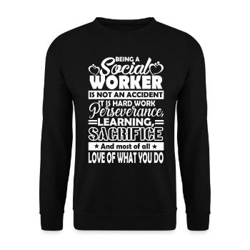 Social Worker Being A Social Worker - Unisex Sweatshirt - black - Front - Alina (178cm) & Michal (187cm)