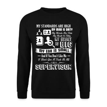 Supervisor I Am A Supervisor - Unisex Sweatshirt - black - Front - Alina (178cm) & Michal (187cm)