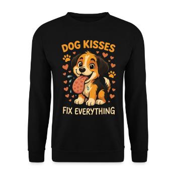 Les baisers de chien rendent tout meilleur - Sweat-shirt Unisexe - noir - Devant - Alina (178cm) & Michal (187cm)