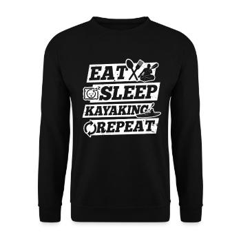 Eat Sleep Kayaking Repeat - Canoeing Kayaking - Unisex Sweatshirt - black - Front - Alina (178cm) & Michal (187cm)