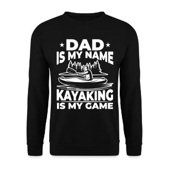 Dad is my name Kayaking is my game - Kayaking - Unisex Pullover - Schwarz - Vorne - Alina (178cm) & Michal (187cm)