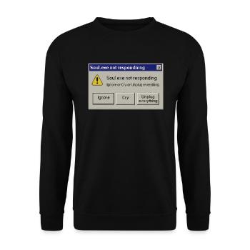 Soul.exe Not Responding – Soul.exe reagiert nicht - Unisex Pullover - Schwarz - Vorne - Alina (178cm) & Michal (187cm)