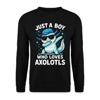 Axolotl, Dabbind Axolotl, Funny Anime Kawaii - Unisex Sweatshirt - black - Front - Alina (178cm) & Michal (187cm)